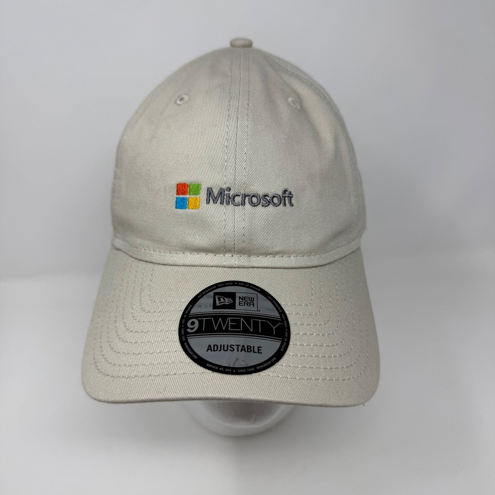 New Era 9TWENTY‎ Microsoft Logo Hat Stone Beige Adjustable Strapback Dad Cap